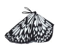 Alipis White Polyester Beach Shawl for Cosplay and Scene Dressing | Creative Wing Pattern, Easy, Supple Feel, Party Accessories for Boys