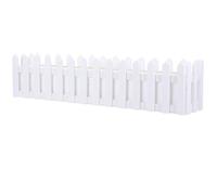 Alipis White Rectangle Wooden Picket Fence Flower Pot with Foam Insert for Artificial Flowers and Plants, Decorative Planter Box Resistant to Deformation, for Indoor and Garden Use
