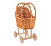 Alipis Wicker Baby Carriage Stroller Rattan Baby Carriage Doll Stroller Flower Girls Basket with Handle for Flower Girls Weddings Floral Arrangements