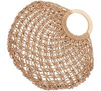 Alipis Women Straw Beach Bag Tote Large Capacity Lightweight Handwoven Mesh Purse with Wooden Handle for Travel and Summer Beach