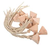 Alipis Wood Triangle Essential Diffuser Caps Maintains Freshness, Elegant Easy to Open and Close 10pcs with String, Wooden Perfume Bottle Stoppers for Car Diffuser