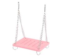 Alipis Wooden and Metal Hamster Swing for Pet Small Animals Simple DIY Pink Hamster House Swing that Attracts Pet's Attention and Is Not Easy be Broken