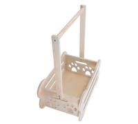 Alipis Wooden Basket for Newborn with Curved Handle and Vented Design, Elegant Storage Crate for Baptism Essentials and Newborn Clothing, Streamlining Organisation for Home Baptism