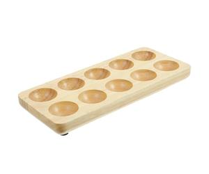Alipis Wooden Egg Storage Tray for 10 Eggs Simple Style with Synthetic Material Suitable for Desktop Use and Refrigerator Storage Housewarming