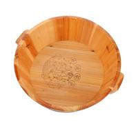 Alipis Wooden Foot Bath Basin with Smooth Handcrafted Finish and Portable Design 14 Inch Diameter Foot Soaker Barrel for Home and Sauna Use for Relaxation and Cold Weather