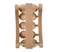 Alipis Wooden Foot Roller Massager Hand Held Massage Tool Dual Row 10 Bead Design for Back Muscle Relaxation and Acupoint Relief, Portable for Office and Travel Use