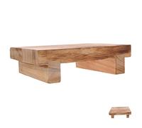 Alipis Wooden Footstool for Elderly Portable Step Stool Non-Slip Surface 2 Step Height for Home Camping Lightweight Pine Wood Design