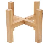 Alipis Wooden Four-legged Flower Pot Stand for Small Succulents and Artificial Plants, Practical and Not Easy to Deform, for Home and Office Decoration Khaki Colour and Midsize Design