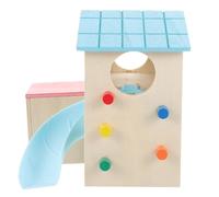 Alipis Wooden Hamster Habitat Slide Platform Legs Pet Supply with Step Stool Feature for Dwarf Hamster Playtime Fun