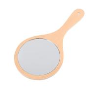 Alipis Wooden Hand Mirror with Round High-definition Practical Vanity Salon Makeup Mirror with Handle for Travel and Daily Use Medium
