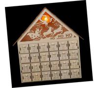 Alipis Wooden LED Christmas Advent Calendar Countdown with Soft Light Refillable Rustic Holiday Village Tabletop Decor for Festive Seasonal Ambiance and Cozy Evenings