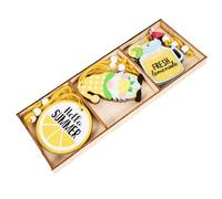 Alipis Wooden Lemon Gnome Cutouts Pendants Summer Decor Lemon Theme Wall Hanging Ornaments