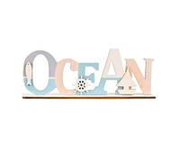 Alipis Wooden Mediterranean Style Ocean Sign Table Desk Sign in Assorted Color with Environmental Protection Materials Creative Delicate Design for Home
