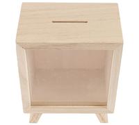 Alipis Wooden Money Box, Creative Transparent Piggy Bank Solid Wood Savings Box, Piggy Banks for Kids To Store Coins Home Decoration Birthday Gift