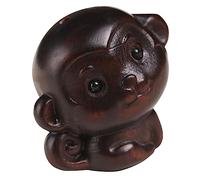 Alipis Wooden Monkey Statue Key Chain Pendant Carved Rosewood Chinese Zodiac Monkey Hanging Decor Bag Ornament