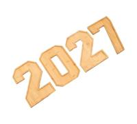 Alipis Wooden Number 2027 Charcuterie Board with Divided Sections Multi-Functional Layout Beige Cheese and Snack Serving Tray for Graduation Decorations