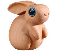 Alipis Wooden Rabbit Shaped Pendant Keychain with DIY Bag Hanging Charm, Natural Cypress Bunny Decor for Backpack and Car Accessories