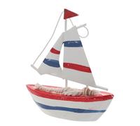 Alipis Wooden Sailing Ship Miniature Red Nautical Ornament for Ocean Theme Decor Rustic Coastal Centerpiece and Sailboat Cake Topper for Graduation Parties and Home