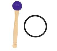 Alipis Wooden Singing Bowl Mallet with Rubber Ring Compact Lightweight Crystal Singing Bowl Stick Smooth Grip Instrument Striker for Various