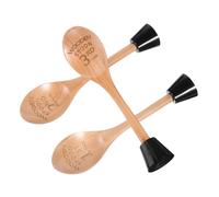 Alipis Wooden Spoon Award Trophies Set Multifunctional Kitchen Essential with Trophy Base 3pcs for Cooking and Baking Competitions for Culinary Enthusiasts and Chili Cook off Events