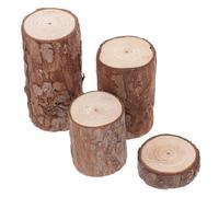 Alipis Wooden Stump Miniatures for Hamster Cage Rustic 4pcs Natural Log Ornaments for Small Animal Habitat Decoration at Home