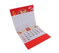 Alipis Year of Horse Wall Calendar with Gold Foil Lucky Charms Chinese Traditional Lunar Year Hanging Planner Spiral Bound Monthly Organizer for Home and Office