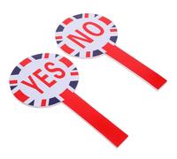 Alipis Yes No Handheld Voting Paddles Set, Reusable Double-Sided Teacher Judging Boards 15X30Cm Foam Board, Portable Decision-Making Signs for Classroom and Event Use, 2 Random Color