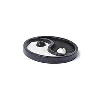 Alipis Yin and Yang Trigram Sand Table Resin Crafts Decoration, Black Resin Tray for Household Ornament, Home Accessories for Zen Garden