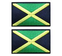 AliPlus 2 PCS Jamaica Flag Patches Embroidered Tactical Military Morale Patch Applique Fastener Hook and Loop