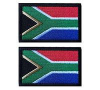 AliPlus 2 PCS South Africa Flag Patches Embroidered Tactical Military Morale Patch Applique Fastener Hook and Loop