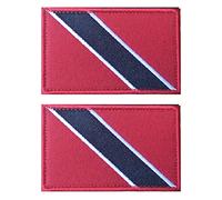 AliPlus 2 PCS Trinidad and Tobago Flag Patches Embroidered Tactical Military Morale Patch Applique Fastener Hook and Loop