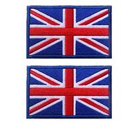 AliPlus 2 PCS UK United Kingdom Flag Patches Embroidered Tactical Military Morale Patch Applique Fastener Hook and Loop
