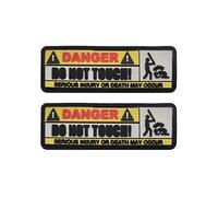 AliPlus 2PCS Danger Do Not Touch Patches PVC Morale Patch Hook Backed