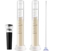 Aliquot Method Jar Sourdough Fermentation Tracker - 2 Pack Objective Measure of Dough Rise, Gift for Bakers, Bread Proofing , Beginners with Filling Pump, Discharging applicator, Silicon Base, Lid