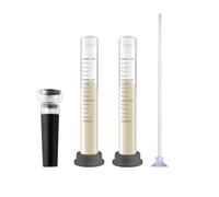 Aliquot Method Jar Sourdough Fermentation Tracker - 2 Pack Objective Measure of Dough Rise kit for Bakers, Bread Proofing , Beginners with Filling Pump, Discharging applicator, Silicon Base (Black)