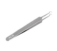 Alis Tweezers for Blackhead, Whitehead and Eyelashes Removal | Surgical Grade Stainless Steel with Tip Type Hook