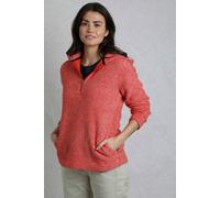 Alisa 1/4 Zip Snow Marl Fleece Hoodie Weird Fish Dark Red 12