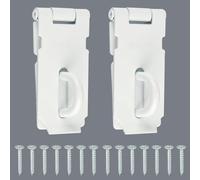 Alise 2 pcs Door Locks Hasp Latch,3 Inch SUS 304 Stainless Steel Safety Packlock Clasp Hasp Lock Latch,with Fixing Screw for External Doors Window Cabinet Pet Cage, MS9W-2P-3C