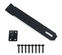 Alise Door Locks Hasp Latch,10 Inch SUS 304 Stainless Steel Safety Packlock Clasp Hasp Lock Latch,with Fixing Screw for External Doors Window Cabinet Pet Cage, Black MS9B-10C