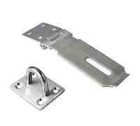 Alise Door Locks Hasp Latch,4 Inch SUS 304 Stainless Steel Safety Packlock Clasp Hasp Lock Latch with Fixing Screw for External Doors Window Cabinet Pet Cage Brushed Nickel MS9