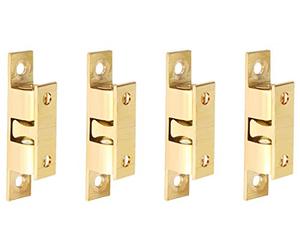 Alise Double Roller Catch Cabinet Latches,Adjustable Double Ball Tension Roller Catch Latch Brass Cabinet Door Latch,47mm Solid Brass Cabinet Latches and Catches,4 Pcs