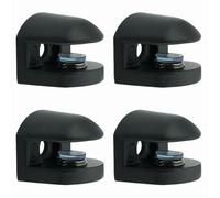 Alise Glass Shelf Bracket Black,Adjustable Clamp Brackets for Shelves,Wall Mount Clamps for 5-8mm Glass Shelves,Bathroom Clip Holder Support Hardware Replacement Parts,Pack of 4