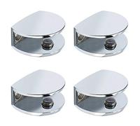 Alise Glass Shelf Bracket,Holders for 8-12mm Thick Shelves,Chrome,4 Pcs | Adjustable Shower Brackets,Heavy Duty Glass Shelf Clamps,Wall Mount Clamps Clip Support Hardware Replacement Parts