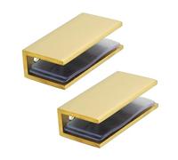 Alise Glass Shelf Brackets 2Pcs, Adjustable Shower Glass Clamps, Heavy Duty Clamp Holder, SUS304 Stainless Steel Brackets for 8-12mm Shower Shelf Bracket and Wall-to-Panel Connection, Gold Finish