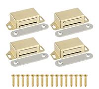Alise Gold Cabinet Magnetic Catch,Door Catch with Strong Magnetic for Cabinet,Closet Doors Catches Closer Latches,Stainless Steel Catches for Cupboard Drawer Kitchen Wardrobe,CAT003G-4P Pack of 4