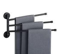 Alise Swivel Towel Rack,Folding 3 Arms Hand Towel Bars Towel Hanger for Bathroom,Wall Mount Drying Racks for Laundry,SUS304 Stainless Steel Swing Out Towel Holder Storage Space Saving,Matte Black