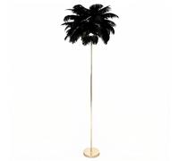 Aliseing Black Ostrich Feather Floor Lamp Bedside Lamp Light Luxury and Elegant Lampshade Night Light Table Lighting for Living Room Bedroom Home Decoration, Plug-in