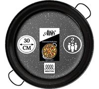 Alises - Enamelled Carbon Steel Induction Paella Pan (Naturally Non-Stick) 30 cm