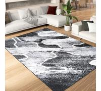 Alishomtll Living Room Rugs 200x290cm Anti-Slip Grey Black Area Rugs for Bedroom Washable Large Rugs Easy Clean Carpets Large Heavy Duty Modern Floor Carpets Runner Rug for Kids Room Hotel Home