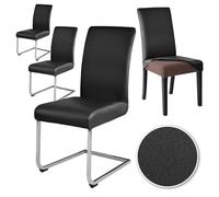 Alishomtll PU Chair Covers Set of 4 Waterproof Leather Chair Covers Black